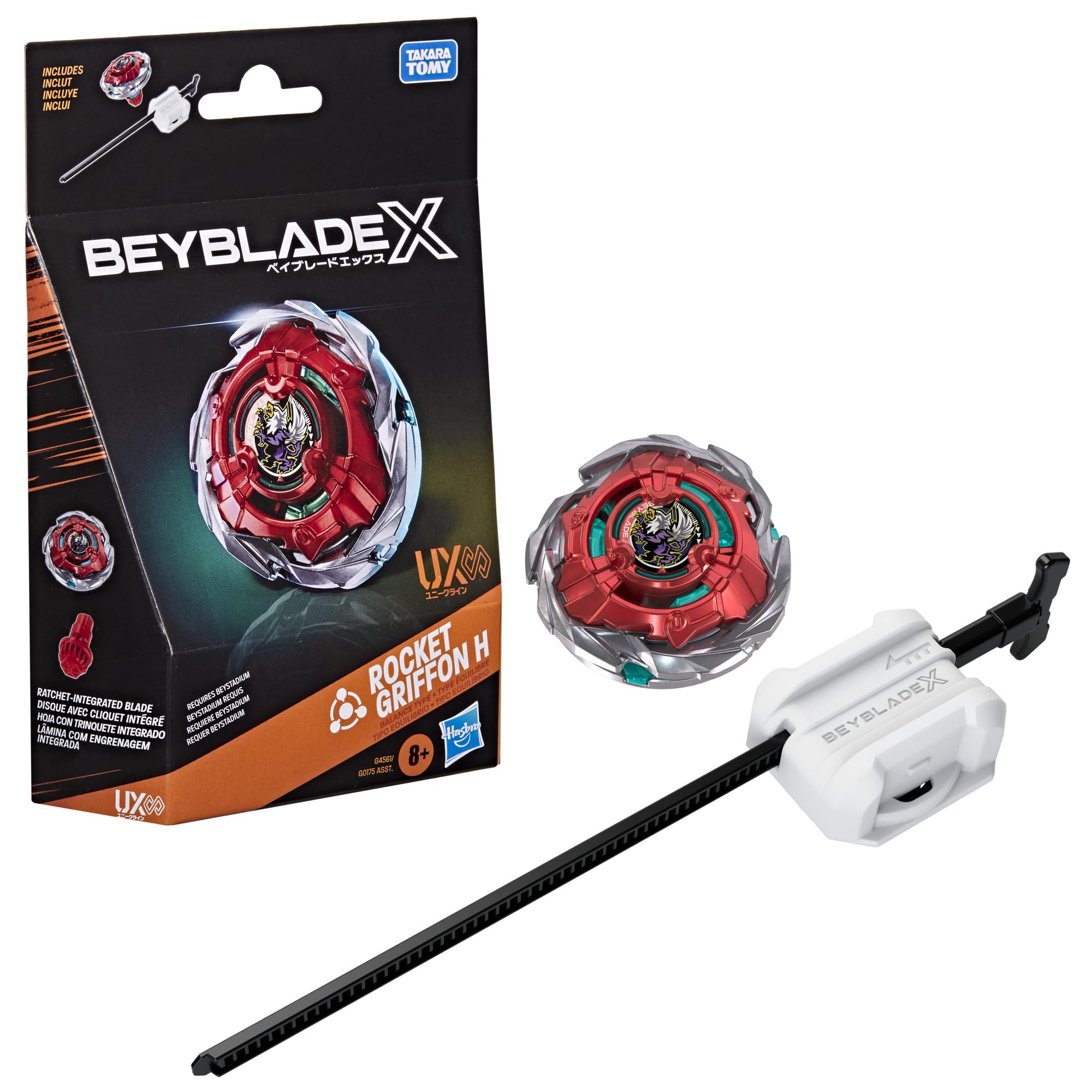 FaB Blanch (Red) - FAB400 3枚セット Beyblade X Rocket Griffon H UX Infinity Starter Pack Set, Takara